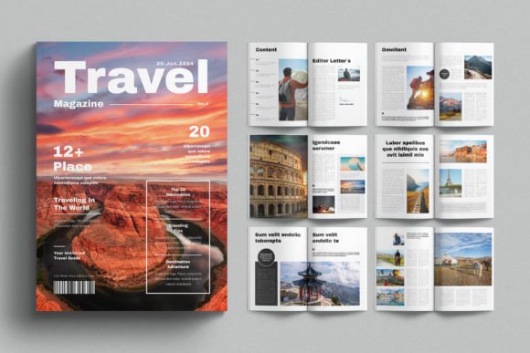 Download Travel Magazine Template Design Layout - Layout Collection
